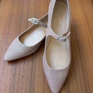 Kate Spade New York Mallory Pink Metallic Mary Jane Flats